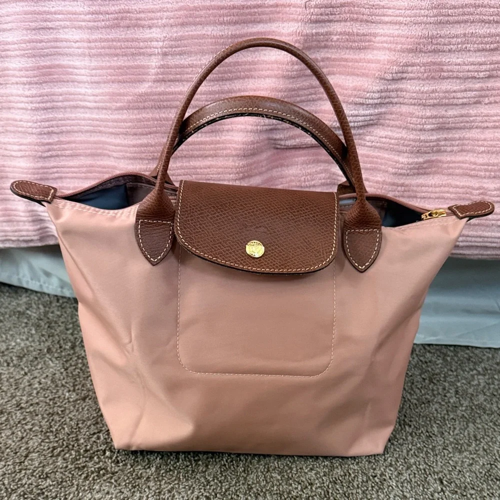 Longchamp Brown and Pink Tote Bag - Picture 1 of 9